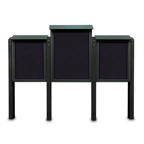 United Visual Products Sliding Door Indoor Enclosed Corkboard, 7 UV9028ACS-BRONZE-BLACK - main